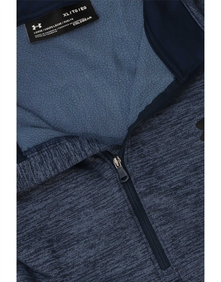 Under Armour Mens Cold Gear Pulôver Treino Top XL Azul Marinho Salpicado