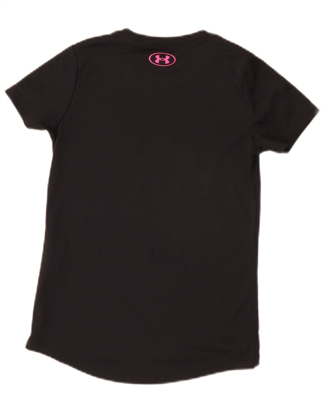 Camiseta gráfica Under Armour Girls 9-10 anos poliéster preto médio