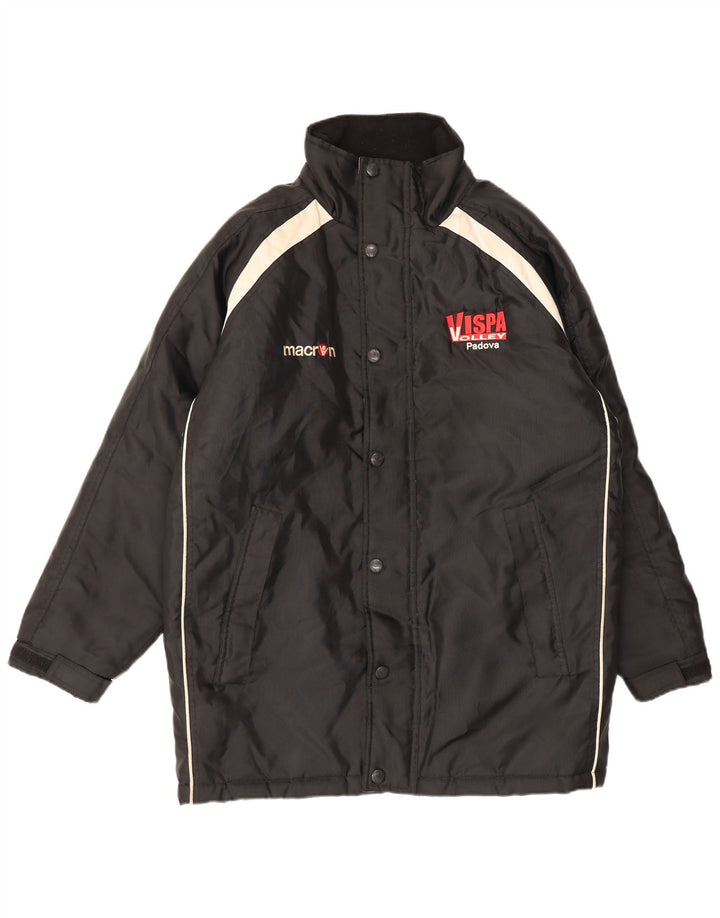 Casaco corta-vento masculino gráfico Macron UK 36 pequeno bloco colorido preto