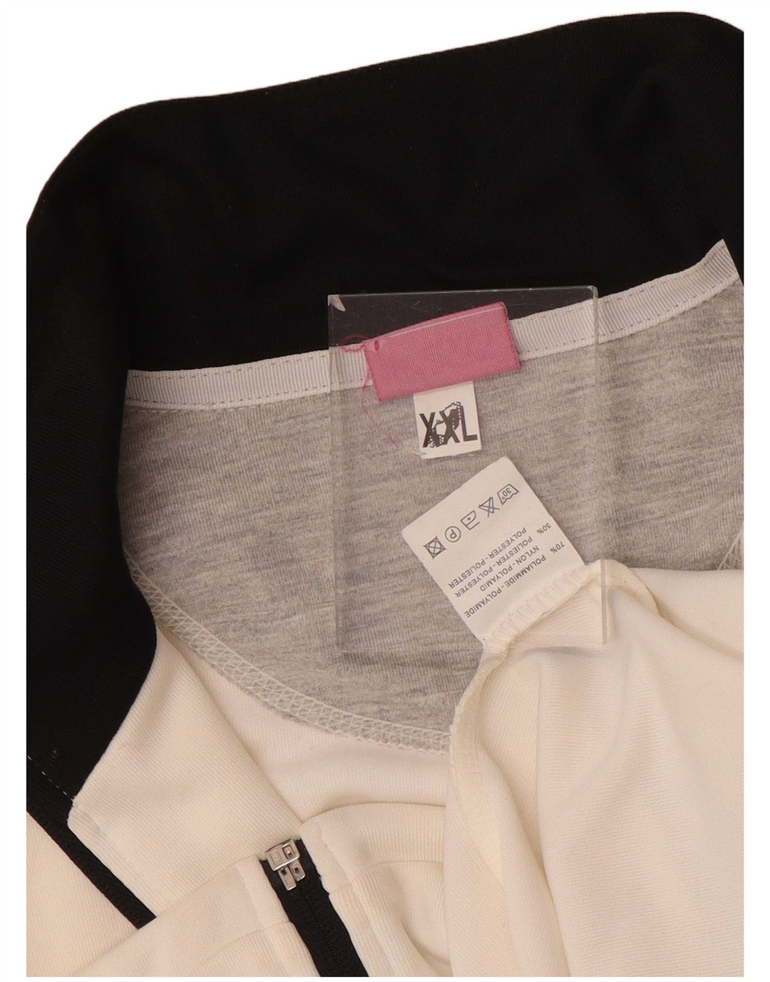 Asics Womens Tracksuit Top Jacket UK 20 2XL Branco Colourblock Nylon