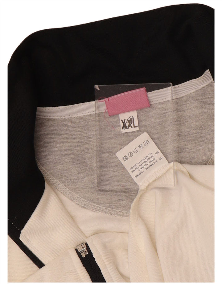 Asics Womens Tracksuit Top Jacket UK 20 2XL Branco Colourblock Nylon