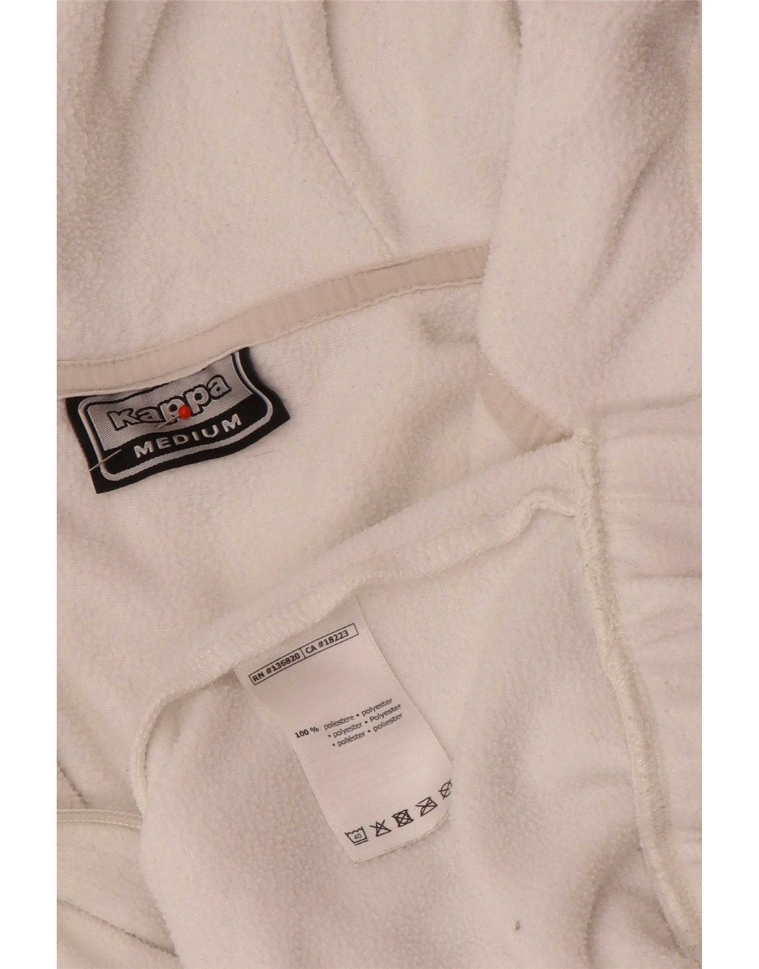 Suéter de lã com capuz gráfico Kappa masculino médio branco colorblock poliéster
