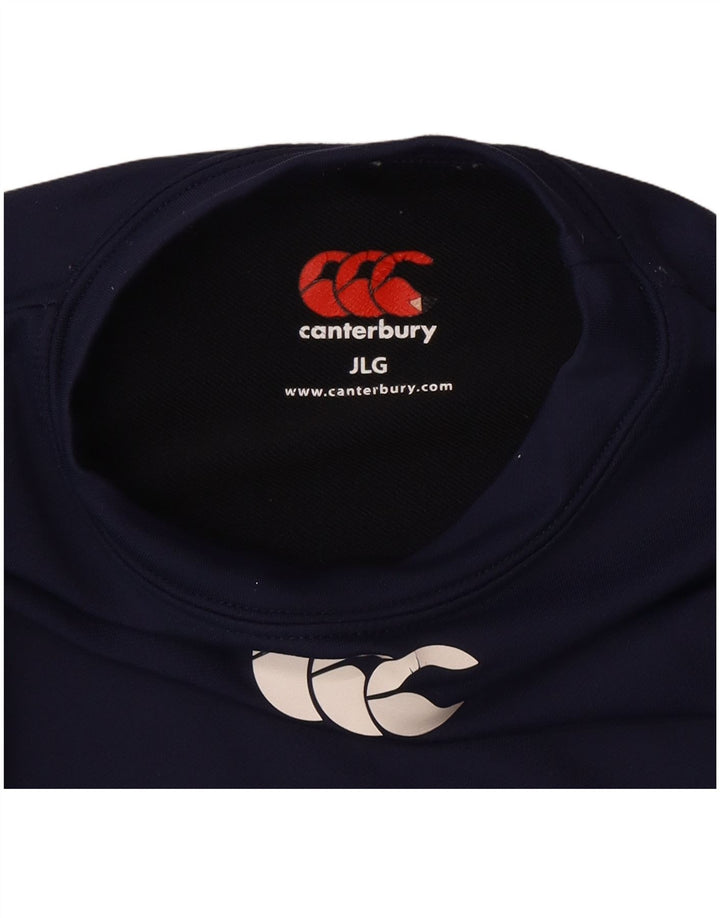 Canterbury Boys Graphic Top manga comprida 8-9 anos grande azul marinho