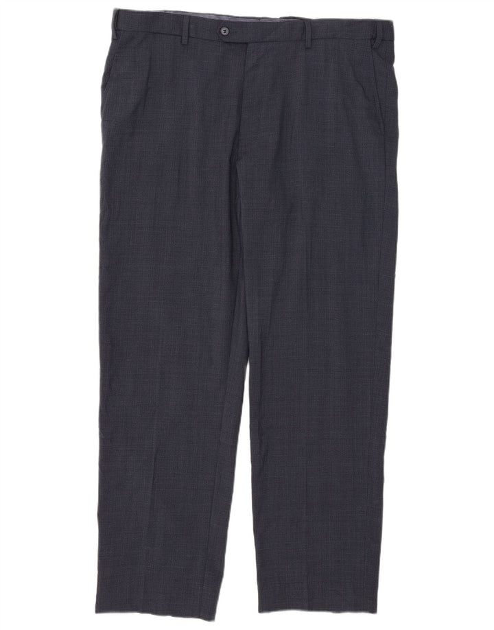 Calça masculina reta regular Marks & Spencer W40 L31 azul marinho