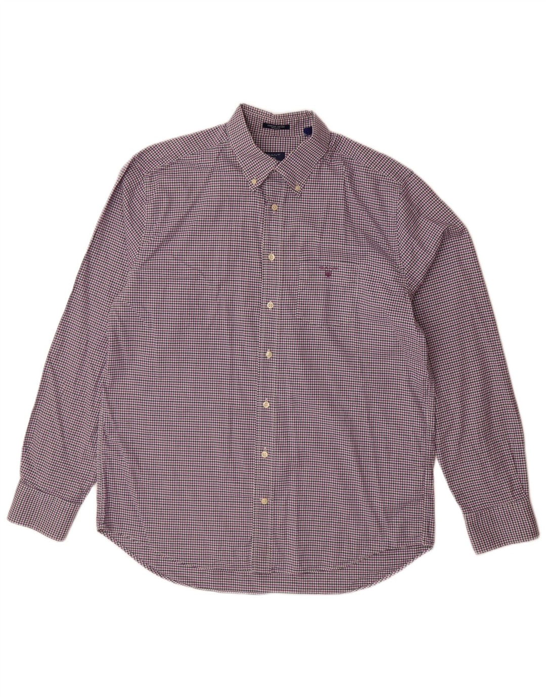 Camisa masculina Gant Regular Fit XL algodão guingão roxo