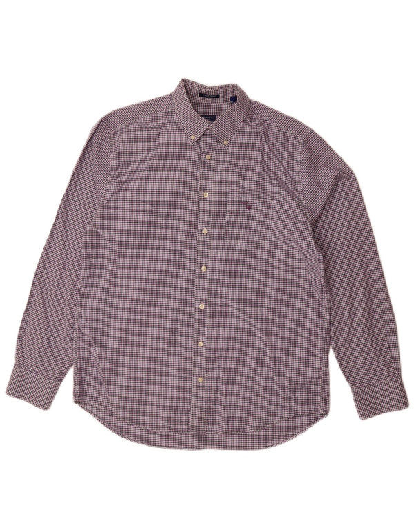 Camisa masculina Gant Regular Fit XL algodão guingão roxo