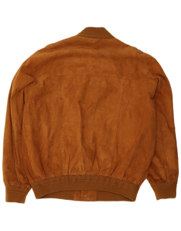 Jaqueta bomber masculina Prince de camurça Reino Unido 40 grande couro bege