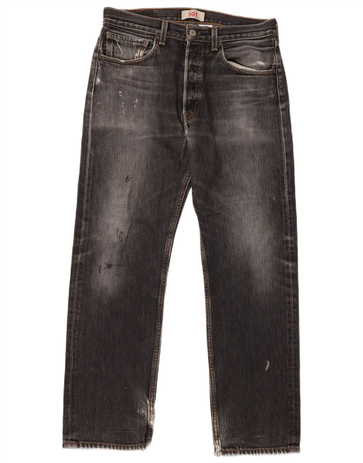 LEVI'S Masculino 501 Straight Jeans W32 L32 Algodão Preto