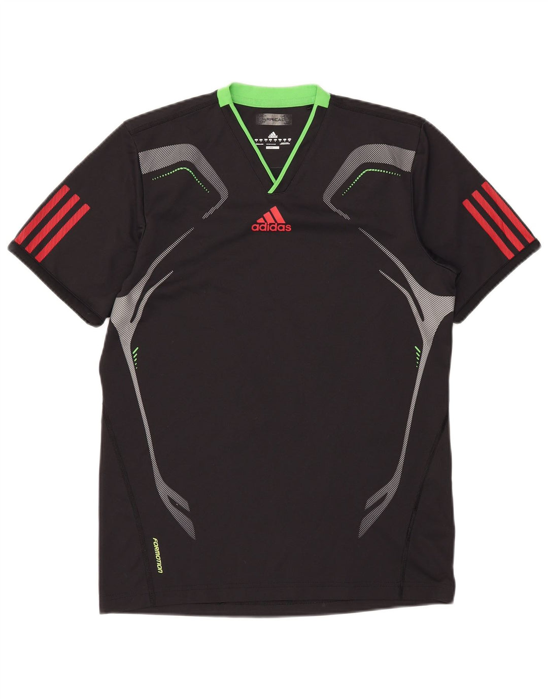 Adidas Mens Climacool Camiseta Top Pequeno Preto Colorblock