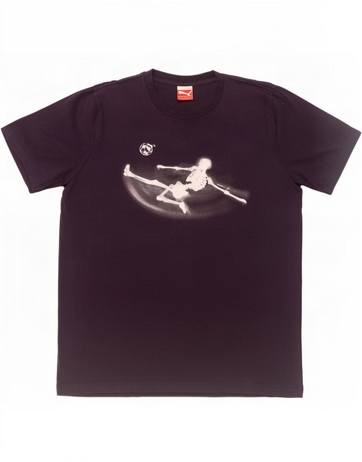 Camiseta masculina Puma Graphic Top Médio Algodão Azul Marinho