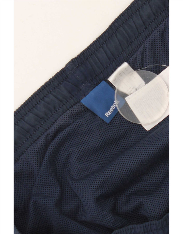 Shorts esportivos masculinos Reebok grande poliéster azul marinho