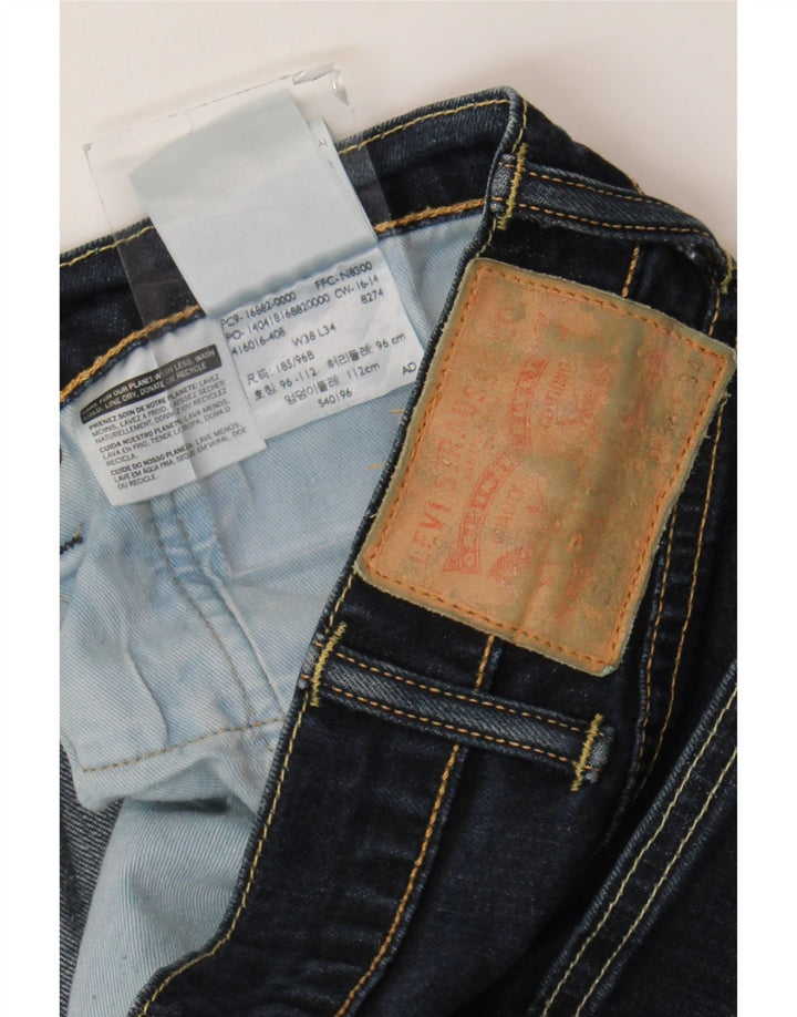 Levi's Masculino 522 Straight Jeans W38 L34 Azul Marinho Algodão