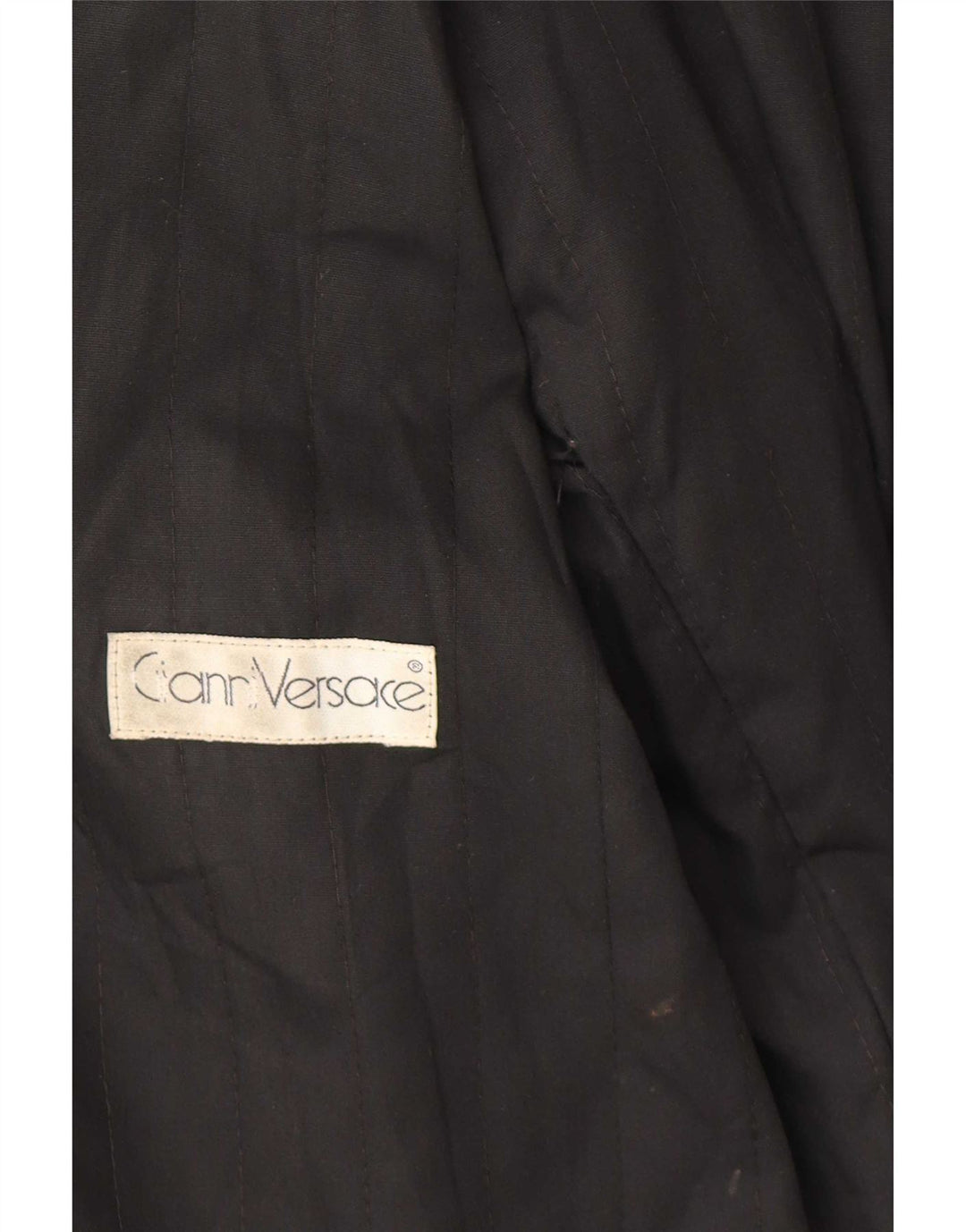 Jaqueta de couro feminina Gianni Versace Reino Unido 18 XL couro preto