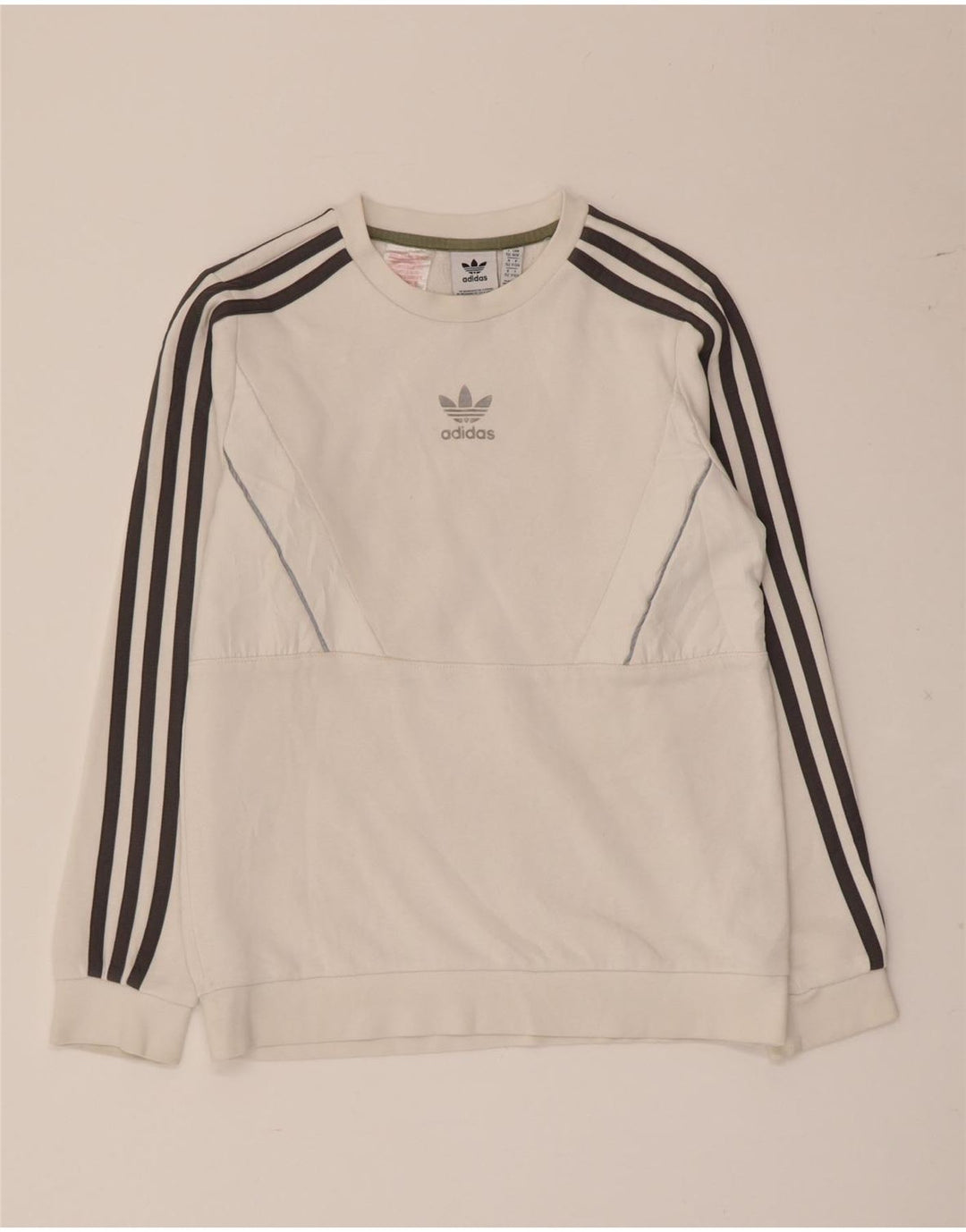 Adidas meninos moletom jumper 11-12 anos algodão branco