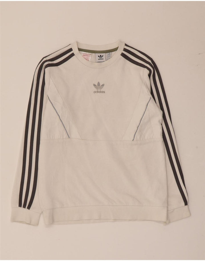 Adidas meninos moletom jumper 11-12 anos algodão branco