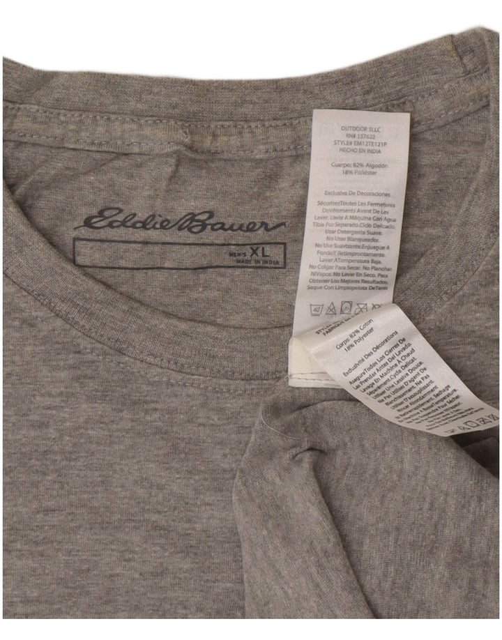 EDDIE BAUER Camiseta gráfica masculina Top XL algodão cinza