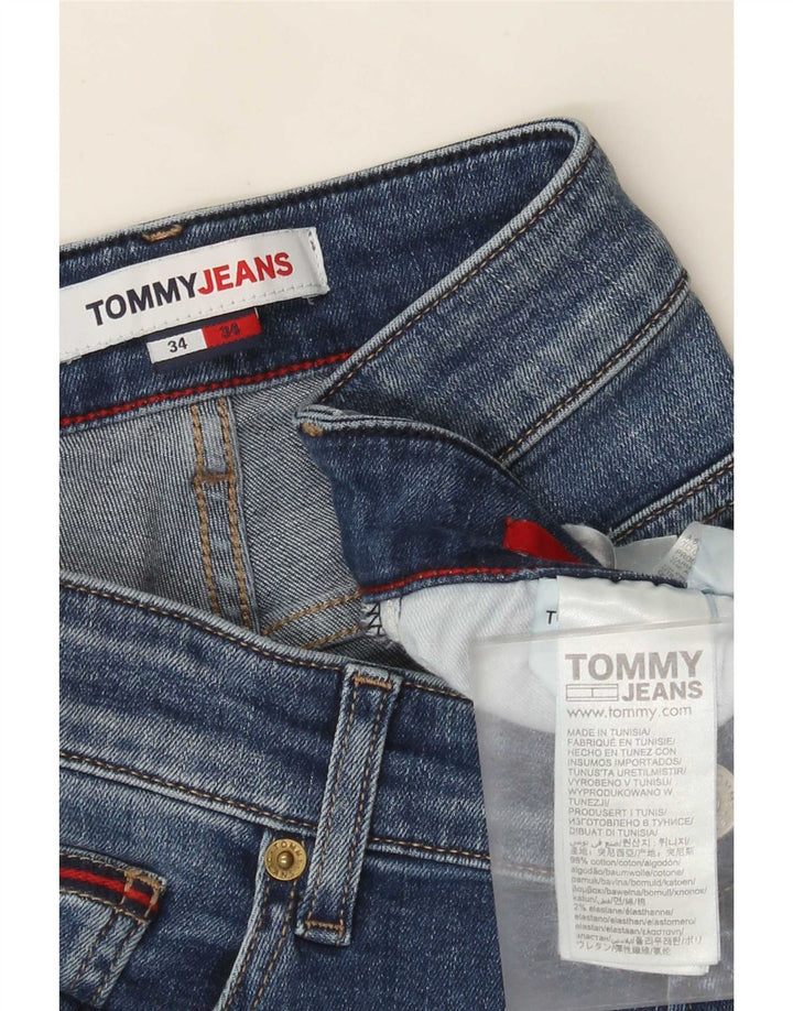 Tommy Hilfiger Masculino Slim Jeans W34 L34 Azul Algodão