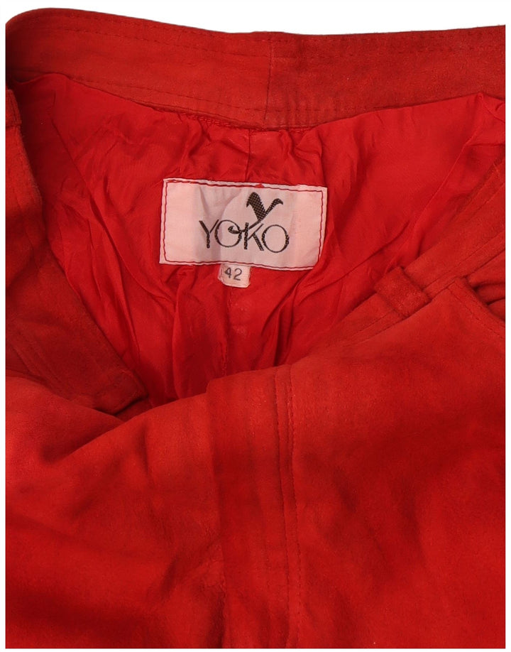 Calça feminina casual slim Yoko IT 42 médio W28 L31 vermelha