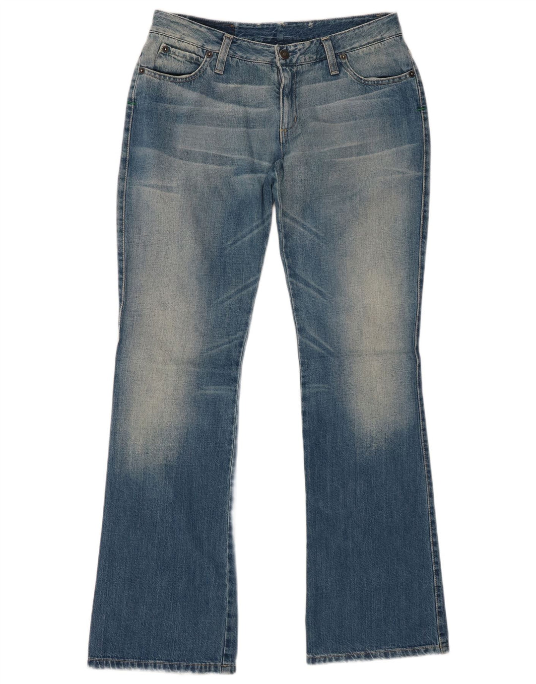 Benetton Womens Bootcut Jeans IT 44 Medium W32 L32 Blue Cotton