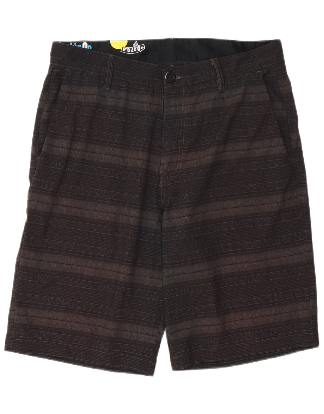 Shorts cargo masculino VOLCOM W32 grande poliéster listrado cinza