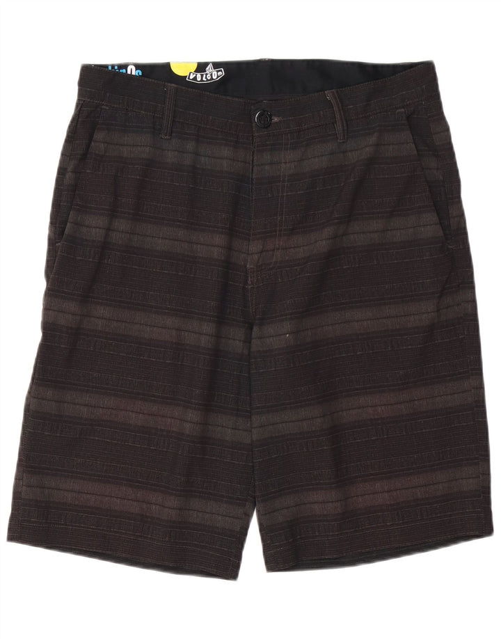 Shorts cargo masculino VOLCOM W32 grande poliéster listrado cinza