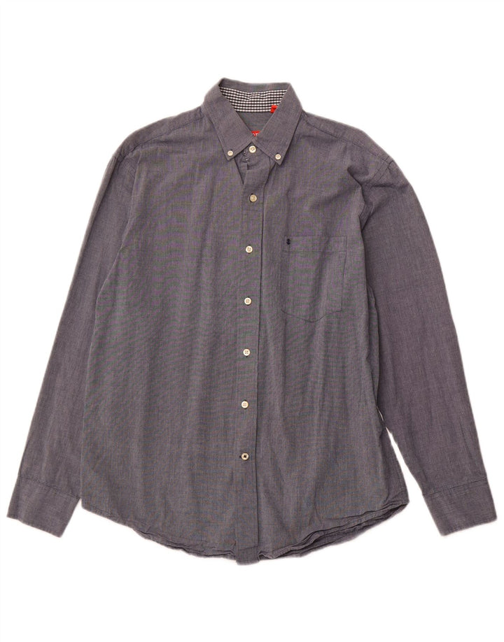 Camisa masculina IZOD algodão cinza médio