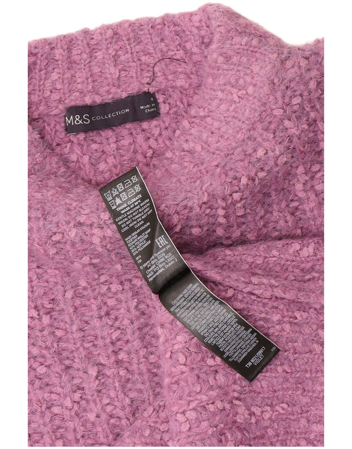 Suéter feminino Marks & Spencer com gola canoa e poliéster roxo pequeno Reino Unido 8
