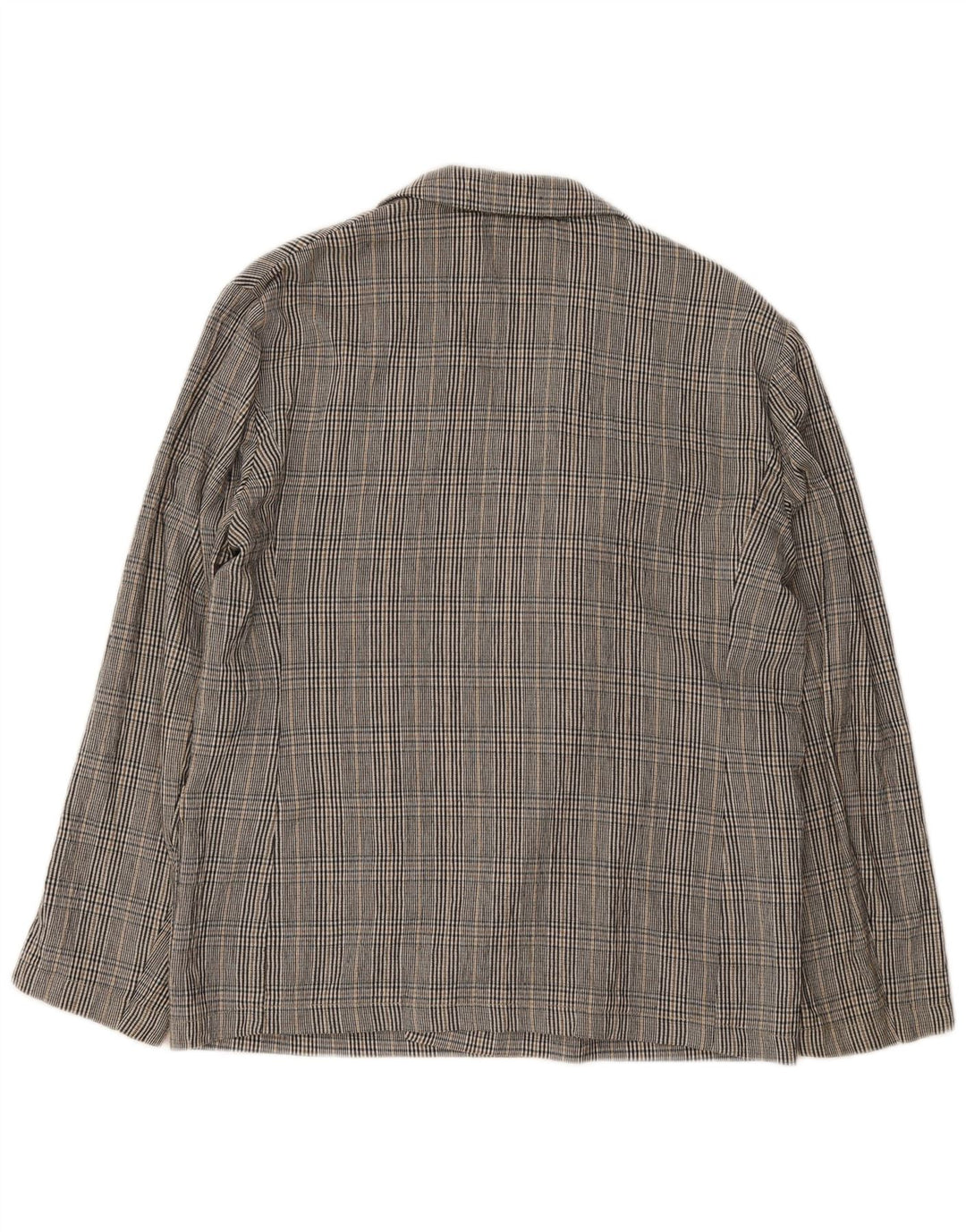 Jaqueta blazer masculina Zara Double Breasted Reino Unido 40 xadrez cinza grande
