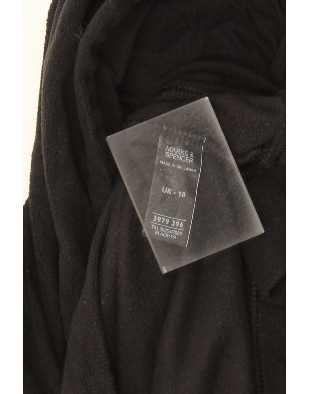 Suéter de lã com capuz feminino Marks & Spencer Reino Unido 16 grande poliéster preto