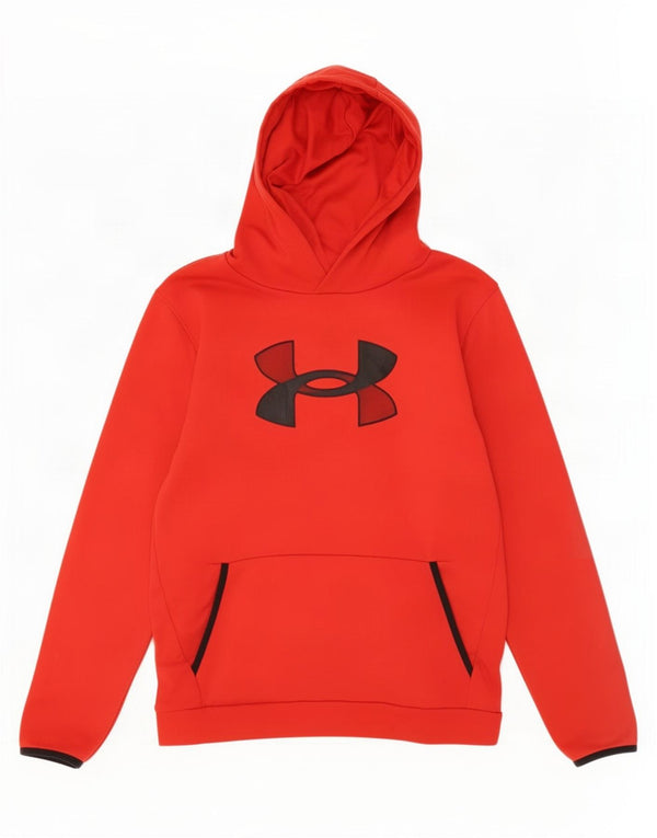 Suéter gráfico com capuz Under Armour Boys 13-14 anos XL vermelho poliéster