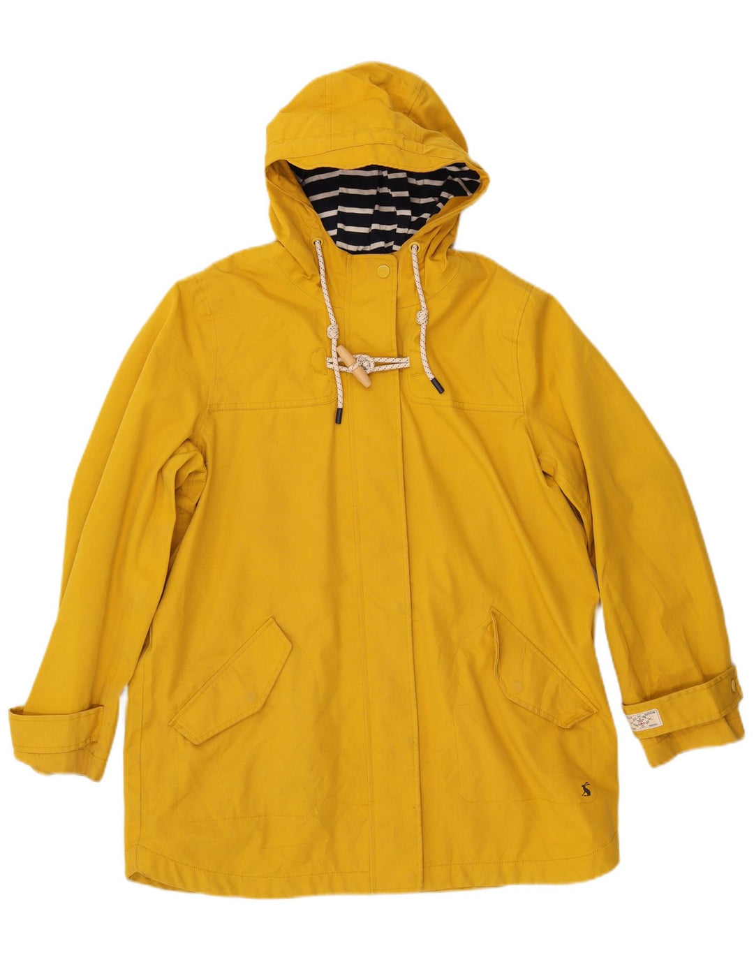 Capa de chuva feminina com capuz JOULES UK 14 grande poliéster amarelo