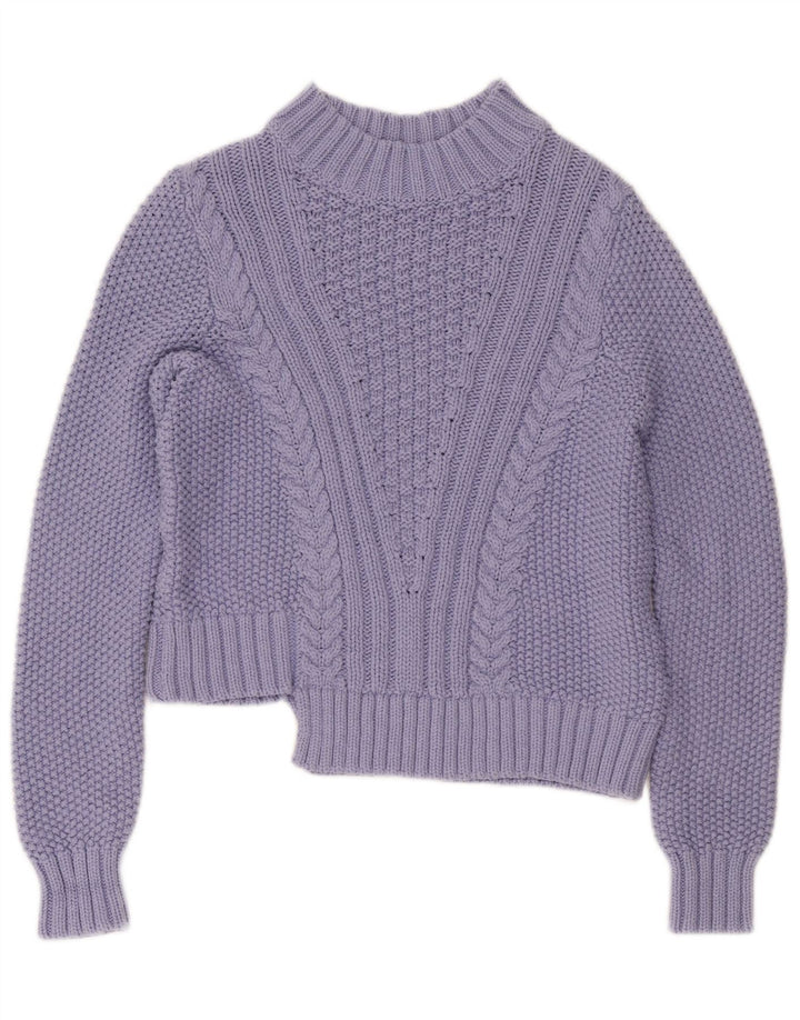 Suéter feminino Marks & Spencer com gola tartaruga Reino Unido 10 pequeno roxo