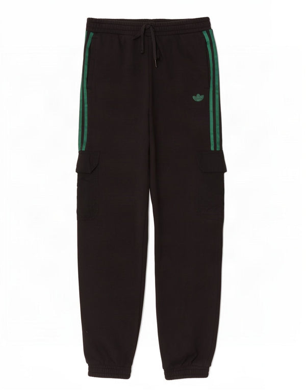 Adidas Womens Cargo Tracksuit Calças Joggers UK 14 Médio Algodão Preto