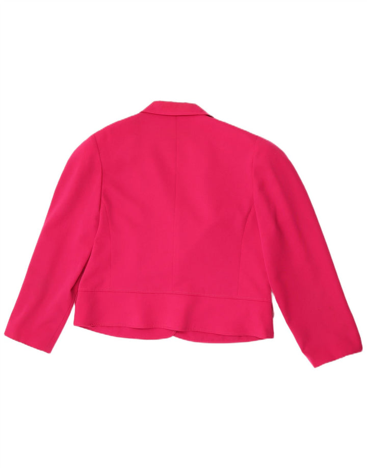 Jaqueta blazer feminina Yarell com manga 3/4 e 2 botões Reino Unido 18 XL rosa