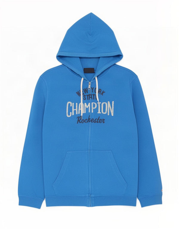 Suéter masculino Champion com capuz e zíper gráfico XL azul algodão