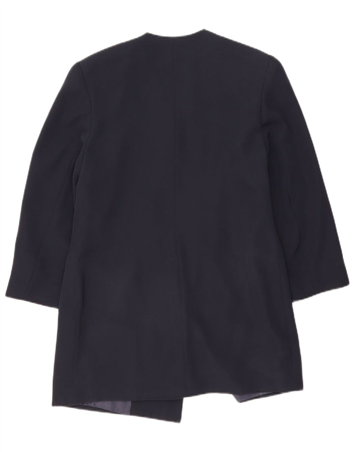 Casaco feminino Lybido com peito duplo IT 44 poliéster floral azul marinho médio