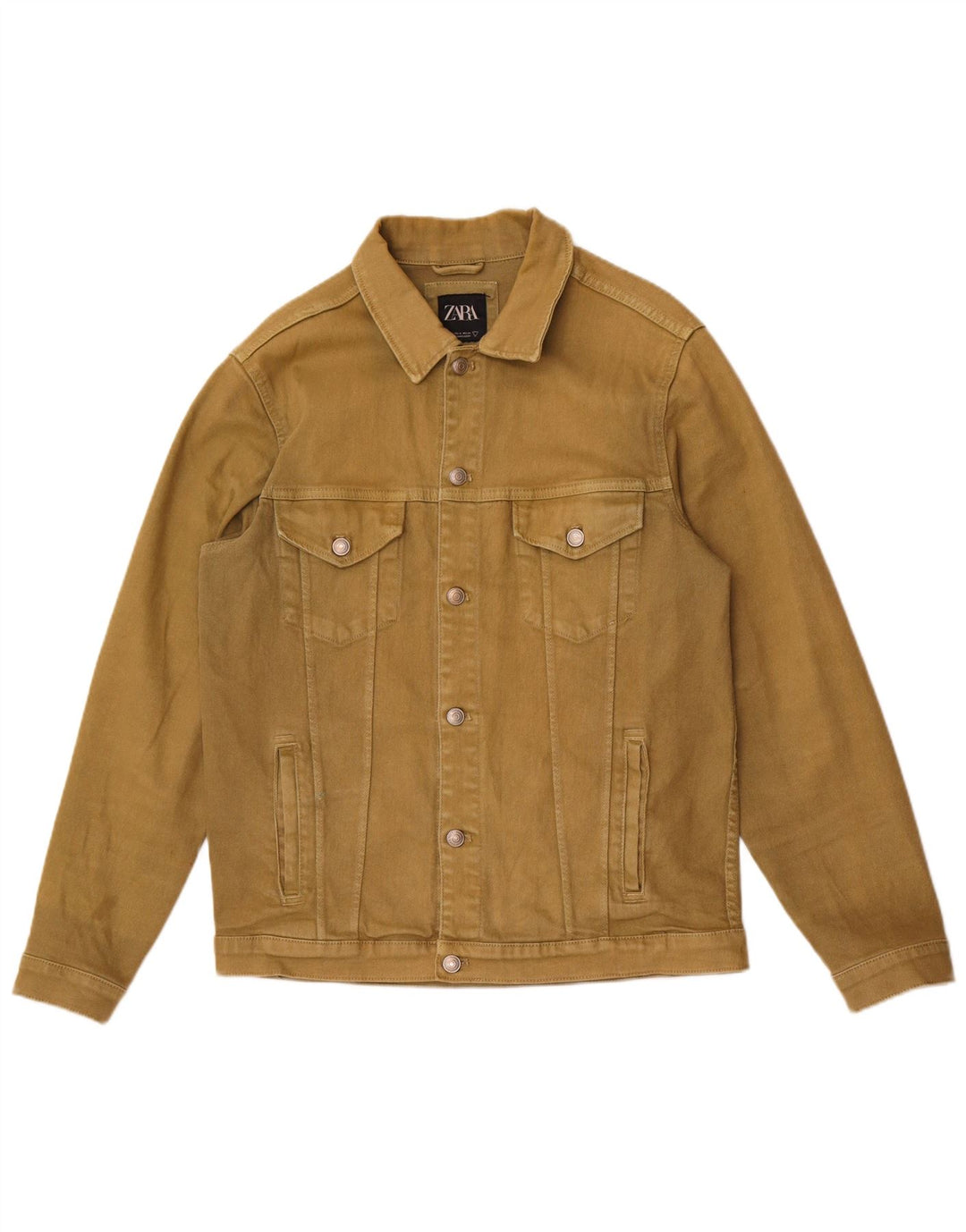 Jaqueta jeans masculina Zara UK 38 médio cáqui