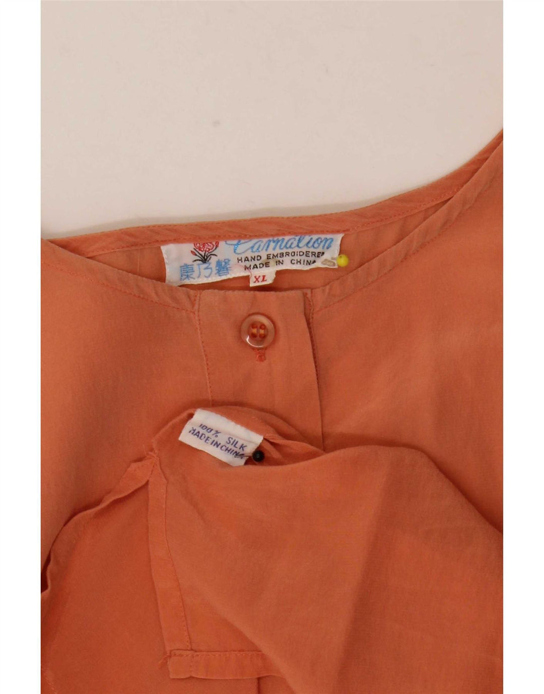 Blusa feminina vintage UK 18 XL laranja seda