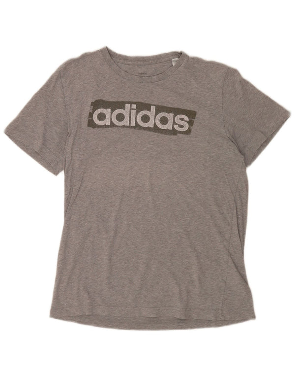 Camiseta Adidas Masculina Graphic Top Cinza Médio Algodão