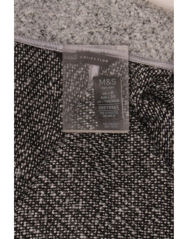 Sobretudo feminino oversized aberto MARKS & SPENCER UK 6 XS cinza manchado