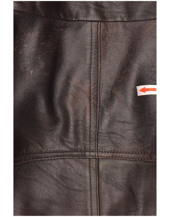 Jaqueta de couro masculina vintage UK 44 2XL couro preto
