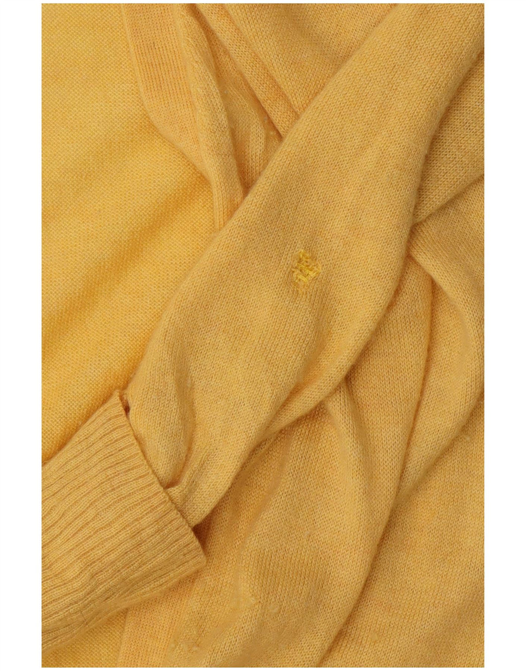 Suéter cardigã feminino aberto com palangre FAT FACE Reino Unido 14 lã amarela média