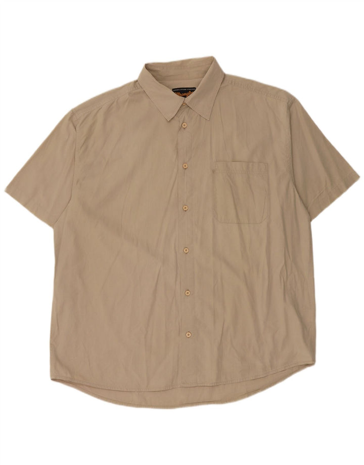 Camisa masculina de manga curta WRANGLER 2XL algodão bege