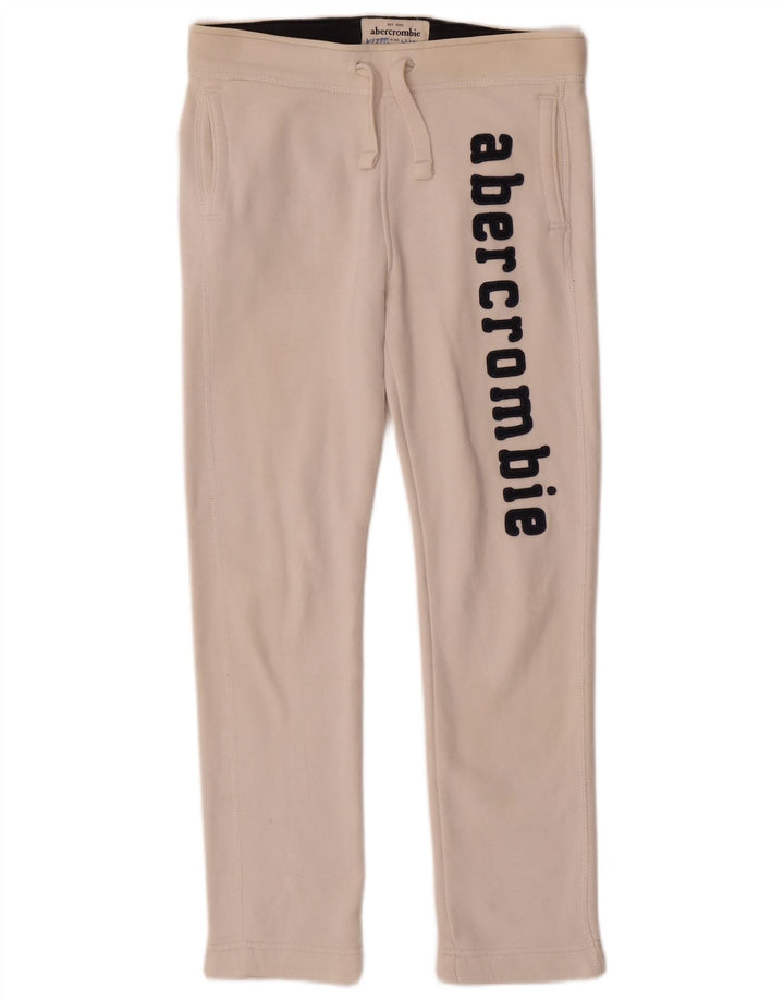 Calça de treino para meninos Abercrombie & Fitch 13-14 anos médio branco