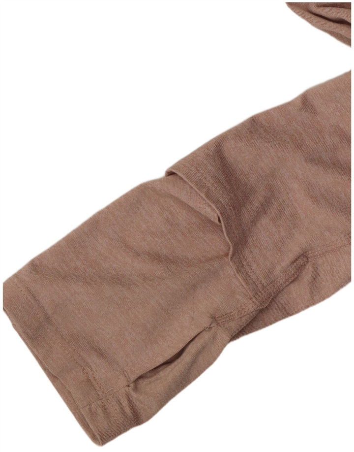 Nike Womens Dri Fit Zip Neck Pullover Treino Top UK 14 Médio Rosa