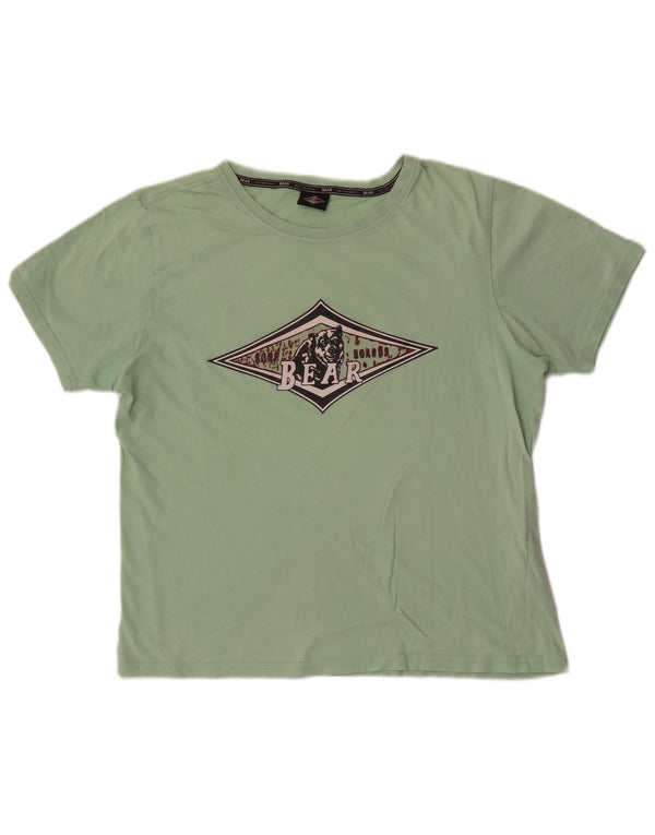 Camiseta masculina gráfica Bear Top verde médio