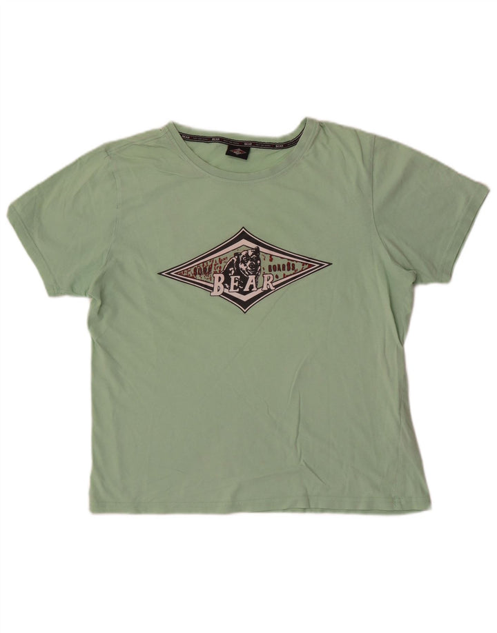 Camiseta masculina gráfica Bear Top verde médio