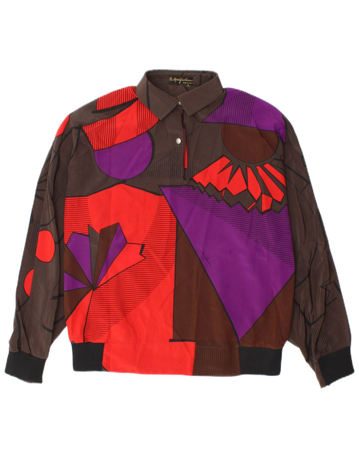 Blusa feminina Mario Pucci Cecconi Top IT 42 Médio Marrom Geométrico