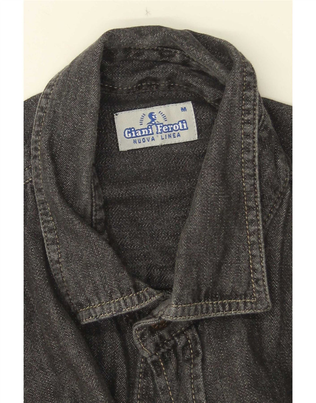 Camisa jeans masculina de manga curta Giani Feroti preta média