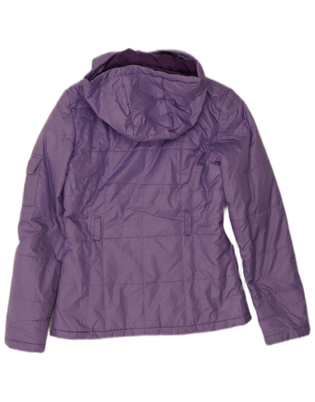 Jaqueta acolchoada com capuz feminina Asics UK 10 poliéster roxo pequeno